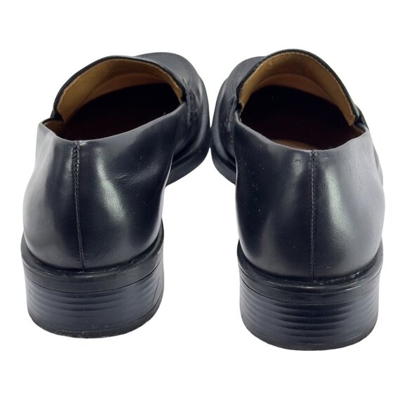 NATURALIZER Womens Black Leather Loafers Low Block Heel SlipOn Comfort Size 7.5N - Picture 4 of 11